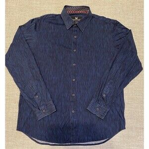 ButterCloth Shirt Mens  Large Blue Gradient  Patterned Flip Cuffs Southwestern